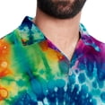 thumbnail image 5 of tie dye94 Men's Short Sleeve Poplin Shirts with Spread Collar Tops, Casual Printed Button Down Short Summer Beach Shirts for Men and Women, 5 of 6
