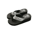thumbnail image 6 of Hoshose Summer Slippers Fashion Rhinestones Wedges Flip Flops Women's Sequins Anti-slip Beach Black/White/Pink Shoes, 6 of 6