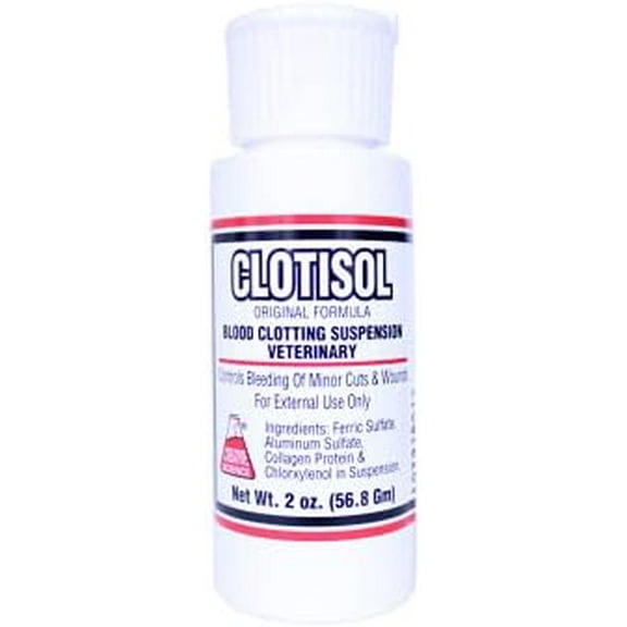 Clotisol Blood Clotting Suspension | 2 Oz | Effectively Stop Bleeding From Minor Cuts & Wounds | Great For Nail Trims, Beak Trims, Dogs & Cats, Birds And Exotics