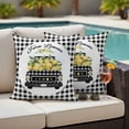 thumbnail image 4 of Farm Lemons Outdoor Pillow Covers Pack of 2 Black and White Buffalo Plaid Lemon Truck Summer Waterproof Throw Pillow Covers Decorative Cushion Cases for Patio Garden Tent Balcony Couch 16x16 inch, 4 of 9