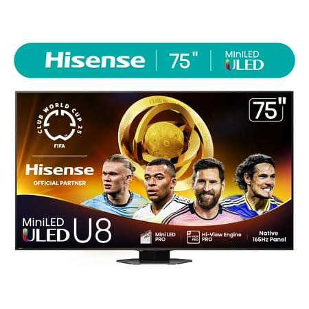 Hisense 75" Class U8 Series Mini-LED ULED 4K UHD Google Smart TV (75U8QG, 2025 Model)