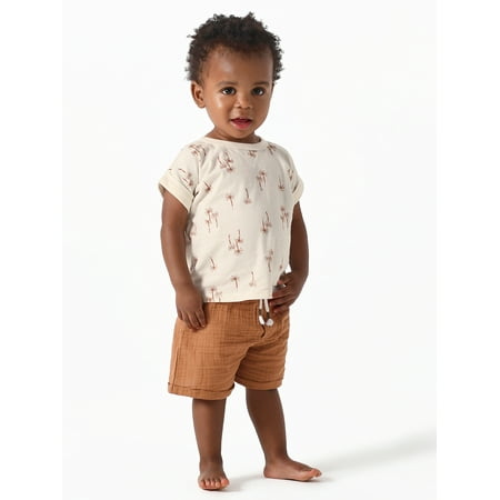 

Modern Moments by Gerber Baby Boys Short Sleeve Tee and Gauze Shorts Outfit Set 2-Piece Sizes 0/3M-24M