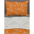 thumbnail image 3 of Floral Comforter & Sham Bedding Set, Blooming Cherry Tree Flowers on Branches Spring Season Nature Theme Pattern, 3 pcs Duvet Set Microfiber Filling Quilt, 5 Sizes, Orange White Brown, by Ambesonne, 3 of 4
