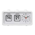 thumbnail image 1 of 1 Pc Time Clock Home Use Simple Rectangle Clock Manual Control Date Week Clock, 1 of 2