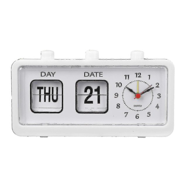 1 Pc Time Clock Home Use Simple Rectangle Clock Manual Control Date Week Clock