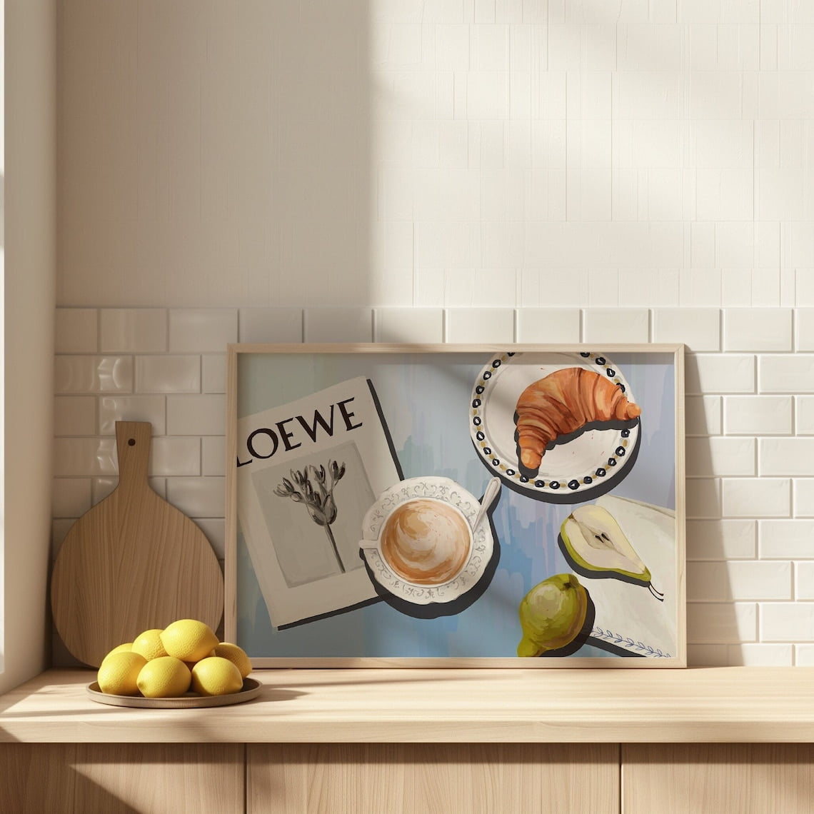 Breakfast Toast Wall Art Print Coffee Espresso Brunch Kitchen Food Decor