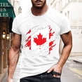 thumbnail image 1 of T-shirt pour Hommes de la Fête du Canada Drapeau de la Fête du Canada Manches Courtes T-Shirt Érable Haut Col Rond T-Shirt de Golf du Canada pour Hommes, 1 of 3