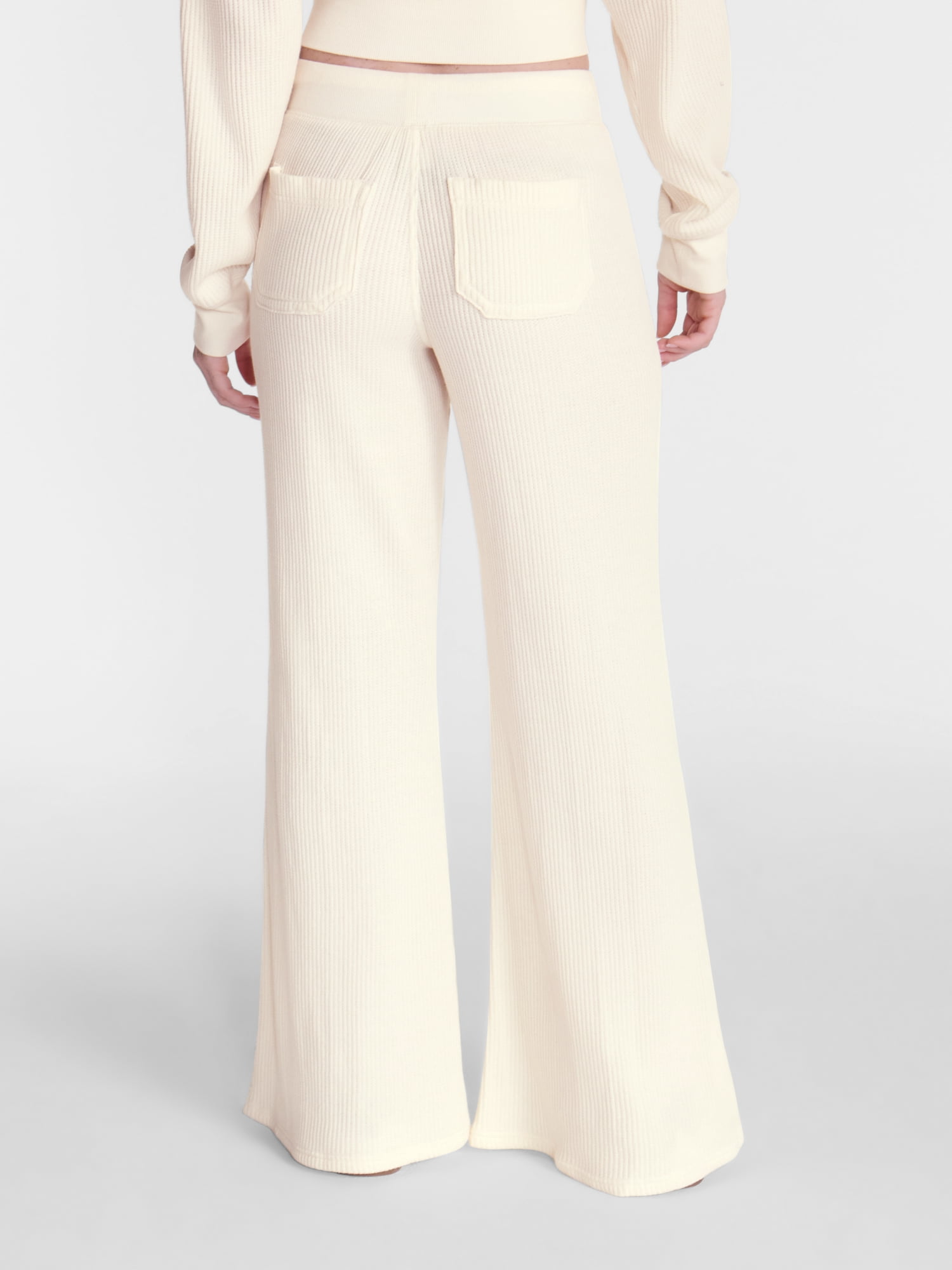 No Boundaries Waffle Knit Flare Pants, 31.5'' Inseam, Women's XXS-XXL
