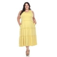 thumbnail image 2 of White Mark Women's Plus Size Scoop Neck Tiered Midi Dress, 2 of 5