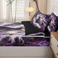 thumbnail image 5 of Manfei Dreamy Flower Lady Zipper Full Size Comforter Sets with Fitted Sheet and 2 Pillowcases,White Wolf Zipper Bedding Set,Black Reversible,4pcs, 5 of 8