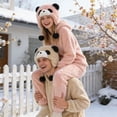 thumbnail image 4 of Soft Plush Cartoon Panda Ear Warmer Hat for Kids Toddler Winter Thick Warm Cute Animal Hat with Ear Flaps, Pink, 4 of 4