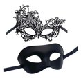 thumbnail image 4 of Máscaras de Disfraces Salvador para mujeres y hombres cómoda para baile de graduación Mardi Gras Negro, 4 of 10