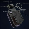 thumbnail image 5 of for iPhone 12 Case with 360° Rotatable Invisible Ring Stand, Large Window Design Compatible with Magsafe, -Grade Protection Shockproof Phone Cover for Women Men, Black, 5 of 15