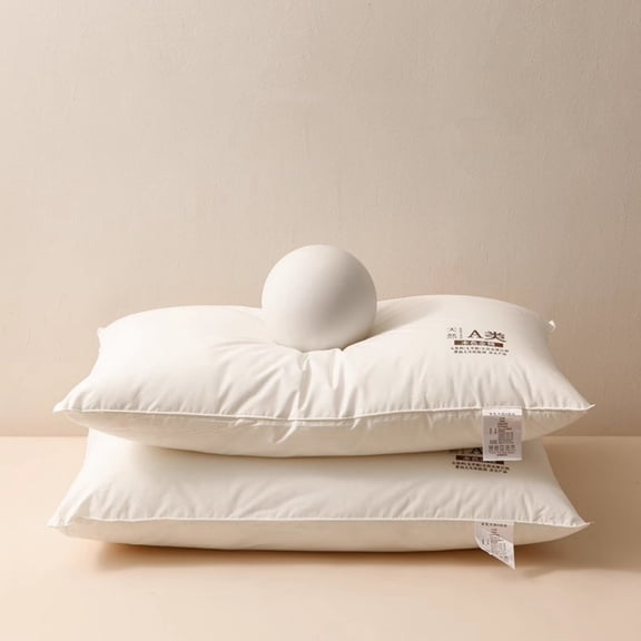 Oggfader Pillows for Bed King SPA Neck Protection Pillow Knitted Cottons Class Pillow Core Breathable Adult Household College Student Soft