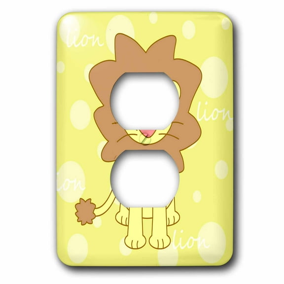 3dRose, Yellow Baby Lion, 2 plug outlet cover