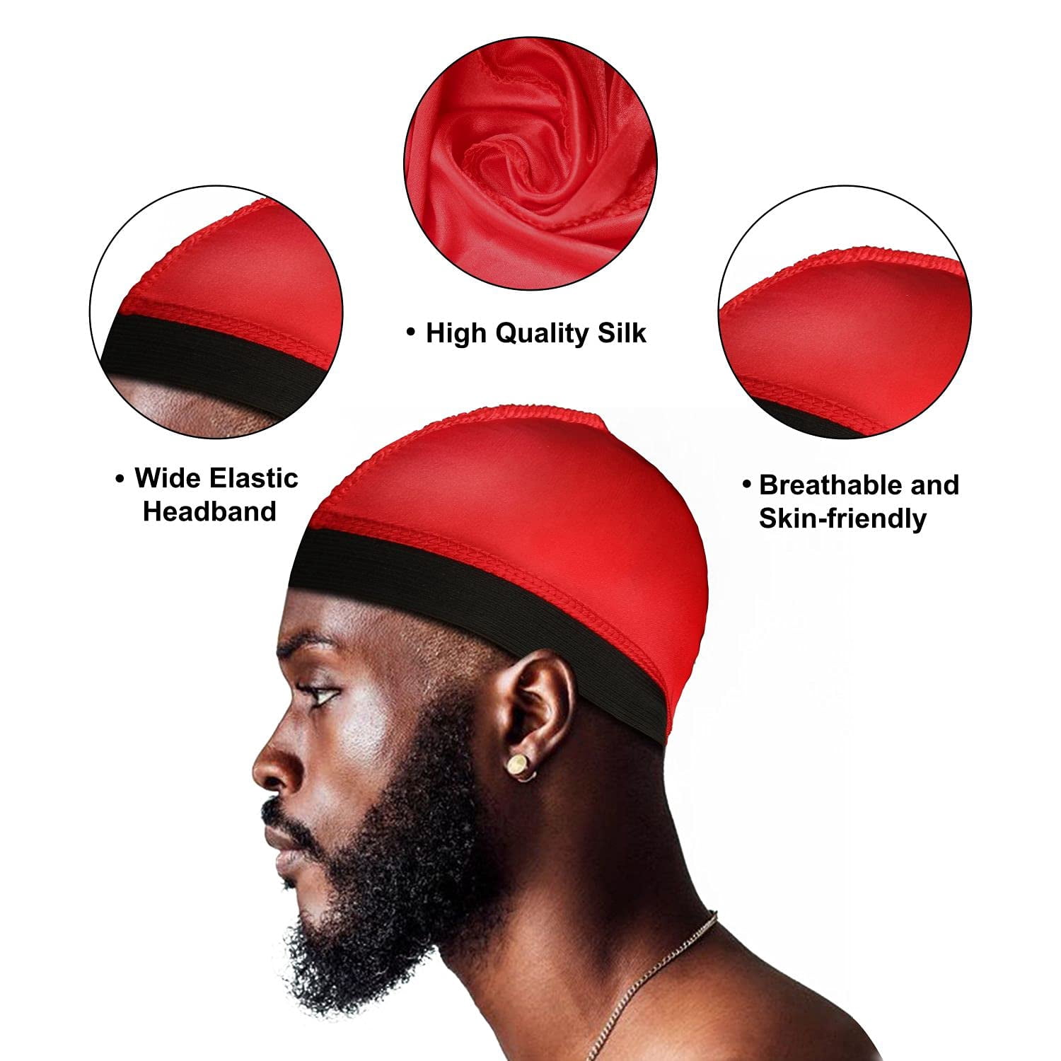 ZMLEVE 4Pcs Wave Cap, Silk Stocking 