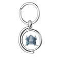 thumbnail image 1 of Origami rana forma geométrica abstracta Rotating keychain Metal Keyring Holder, 1 of 2