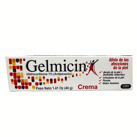 Gelmicin Cream Hydrocortisone 1% Anti-Itch Cream, 40 g Tube