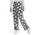 thumbnail image 2 of BLCHUNen Girls Pajamas pants Winter 4-15 Years Fleece Elastic Waist Lounge Comfy Sleep Nightwear Warm Sweatpants, 2 of 6