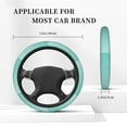 thumbnail image 3 of Uemuo Teal Turquoise Glitter Printed Car Elastic Steering Wheel Cover - Universal Car Accessory for Diverse Cars Anti-Slip, and Comfortable- 15", 3 of 8