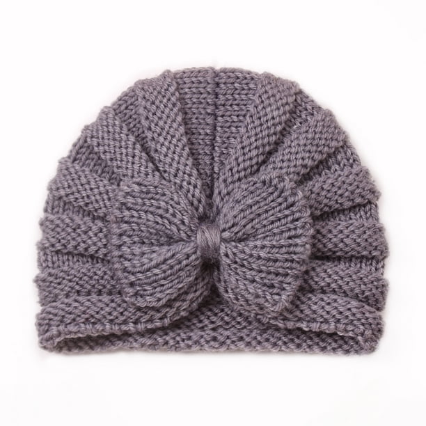 Gorro de lazo para bebé de otoño e invierno, gorro de lana cálido de punto para niños europeos y americanos, gorro fetal para bebé