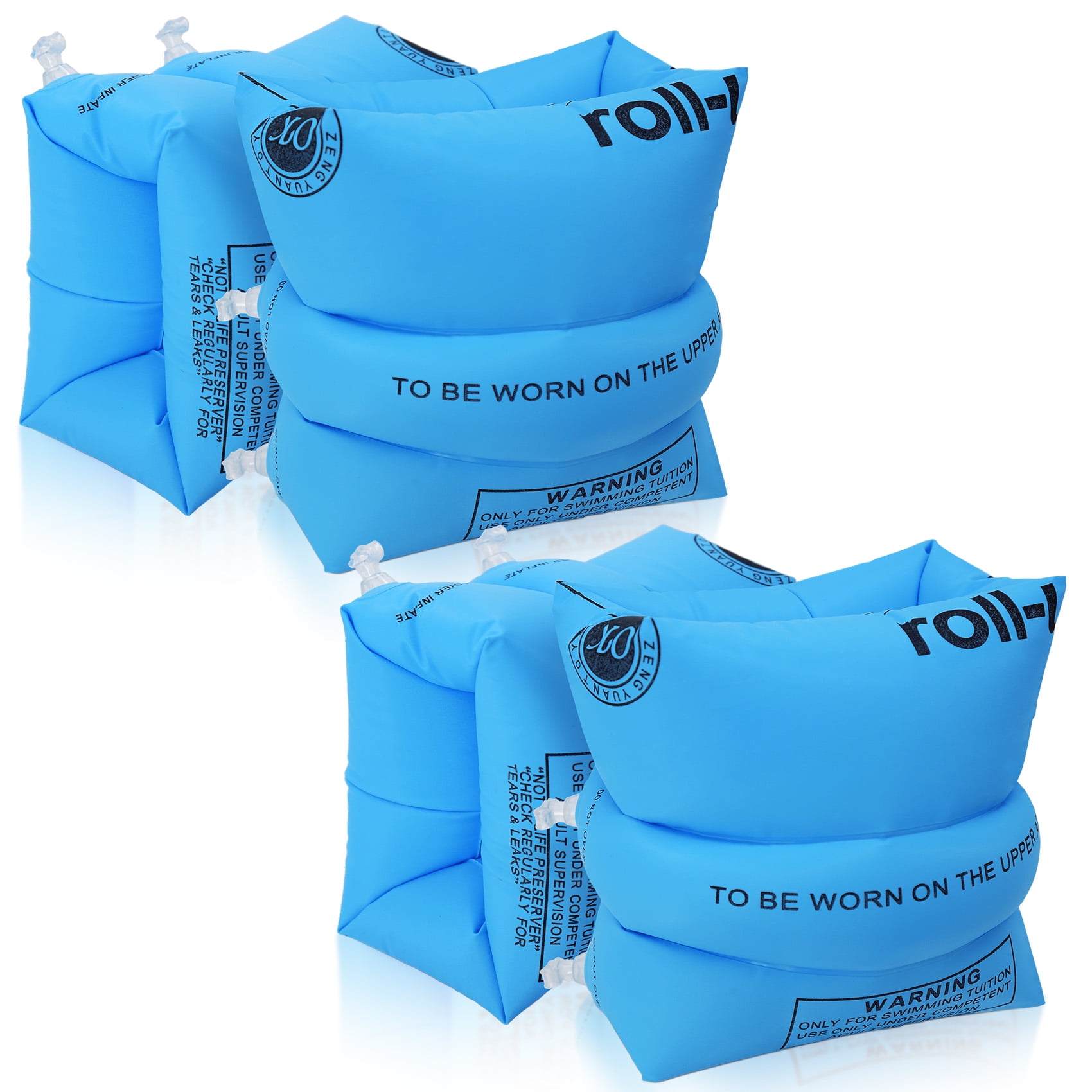 YOLETO 2 Pairs Inflatable Arm Floaties Swim Sleeves for Kids