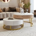 thumbnail image 2 of Modern Round Lift-top Nesting Coffee Tables with 2 Drawers, 2 of 19