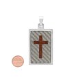 thumbnail image 3 of Tungsten w/Gray Carbon Fiber & Wood Cross Inlay 30.5mm x 5.2 cm Pendant, 3 of 6