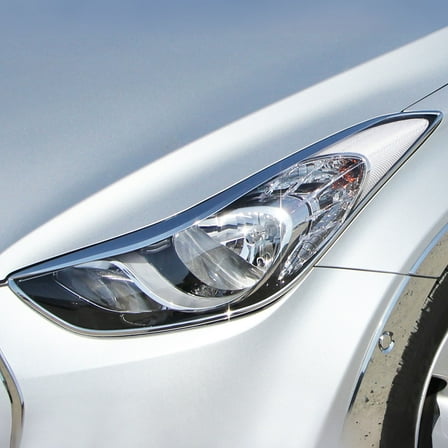 Ikon Motorsports Headlight Bezel Compatible with 2011-2016 Hyundai Elantra 4-Door Chrome ABS Front Head Lights Lamps Exterior Cover Frames Accessories Pair