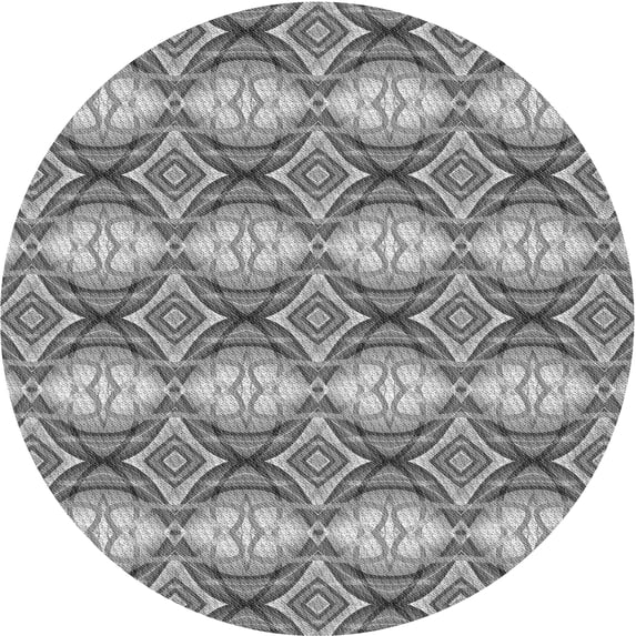 Ahgly Company Machine Washable Indoor Round Transitional Gray Cloud Gray Area Rugs, 3' Round