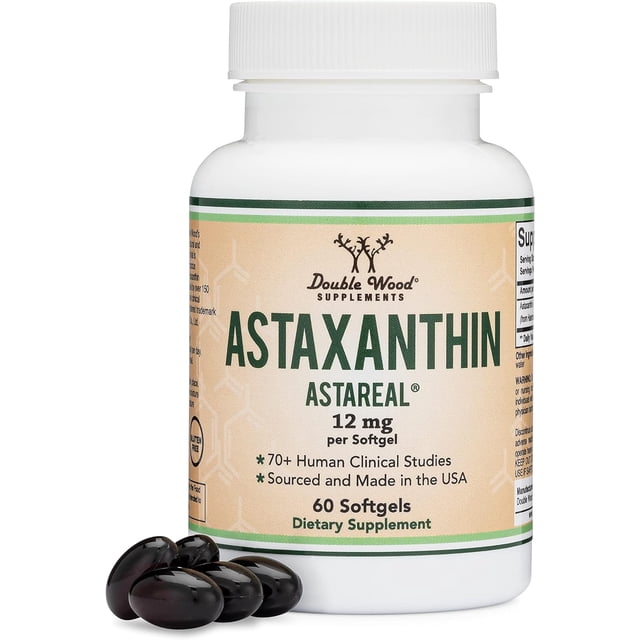Double Wood Astaxanthin Astareal | 12 Mg Per Softgel | 60 Servings | 60 Softgels