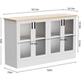 thumbnail image 2 of DIYART 53.1" W White Sideboard Buffet Cabinet with 4 Fluted Glass Doors, Accent Coffee Bar Cabinet, Kitchen Cabinet for Living Room, Kitchen or Hallway, 2 of 7