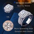 thumbnail image 6 of Newshe Wedding Rings Set for Him and Her Tungsten Bands AAAAA Cz Princess Cross 2.3Ct Bridal Sets Women Mens Size 8&12, 6 of 7