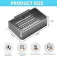 thumbnail image 2 of Soap Holder for Shower Wall, Carbon Steel Soap Dish Wall Mounted Soap Tray with Drawerable Bottom Tray for Bathroom, Kitchen Sink (Grey), 2 of 7