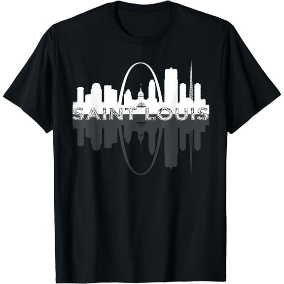 City of St Louis Missouri Skyline Art Gateway Arch Graphic T-Shirt
