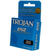 TROJAN Enz Condoms Lubricated Latex 3 Each (Pack of 4)