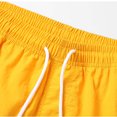 thumbnail image 4 of Mens Shorts Casual Color-Block Straight-Leg Elastic Waist Beach Sport Shorts Yellow XXXXL, 4 of 4