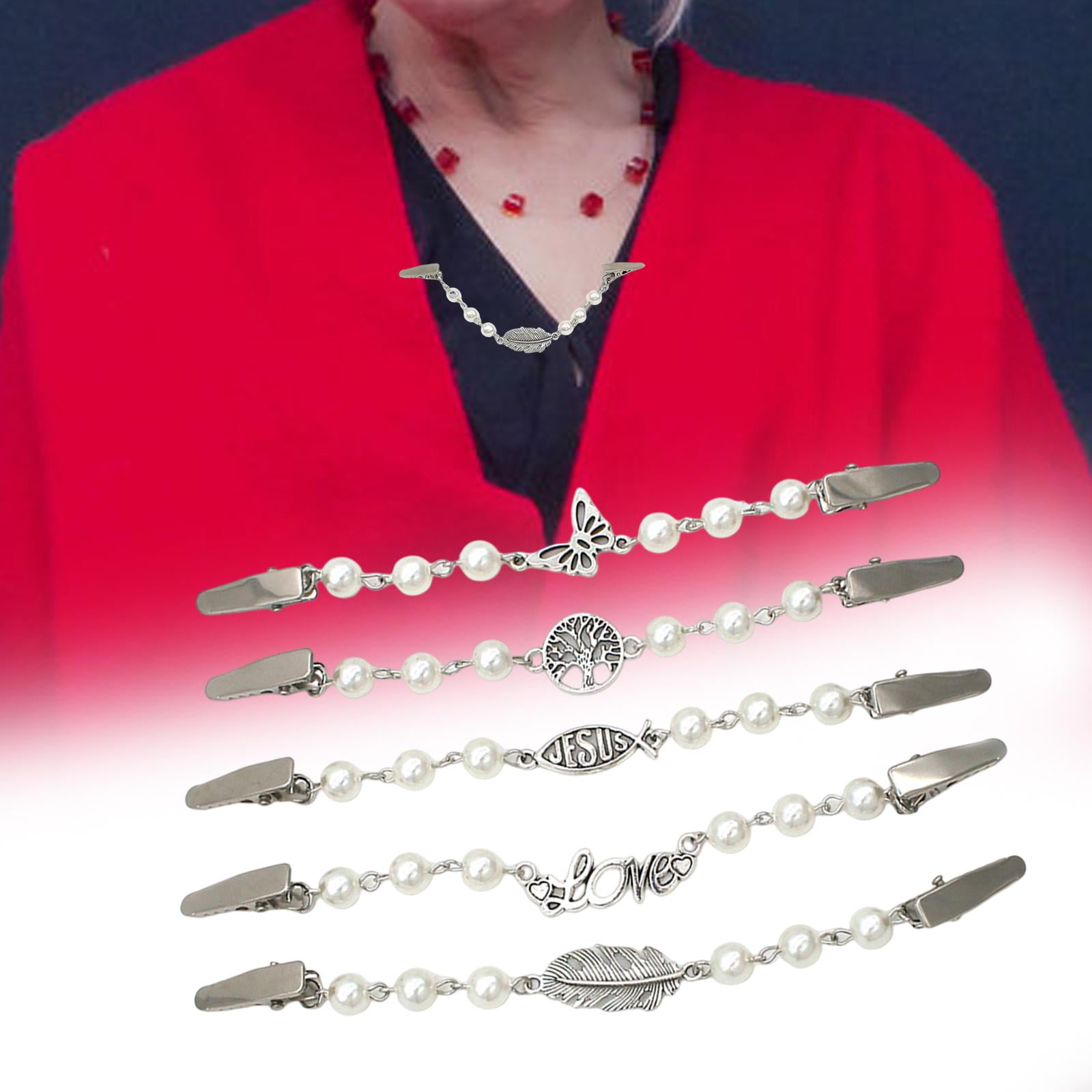 5 Pieces Sweater Clips Shawl Chain Clips Creative Classy Lightweight