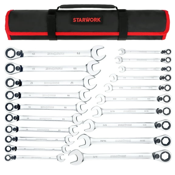 STARWORK TRUE MECHANIC™ 20 Pc. Reversible Ratcheting Combination Wrench Set