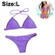 thumbnail image 2 of Traje de baño de dos piezas con cuello halter y tiras triangulares para mujer, 2 of 5