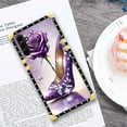 thumbnail image 6 of FKBRCL4U Compatible with Samsung Galaxy A05S Case, High Heeled Purple Diamond Rose Luxury Golden Decoration for Girl Women Soft TPU Shockproof Protective Hard PC Back, 6 of 7