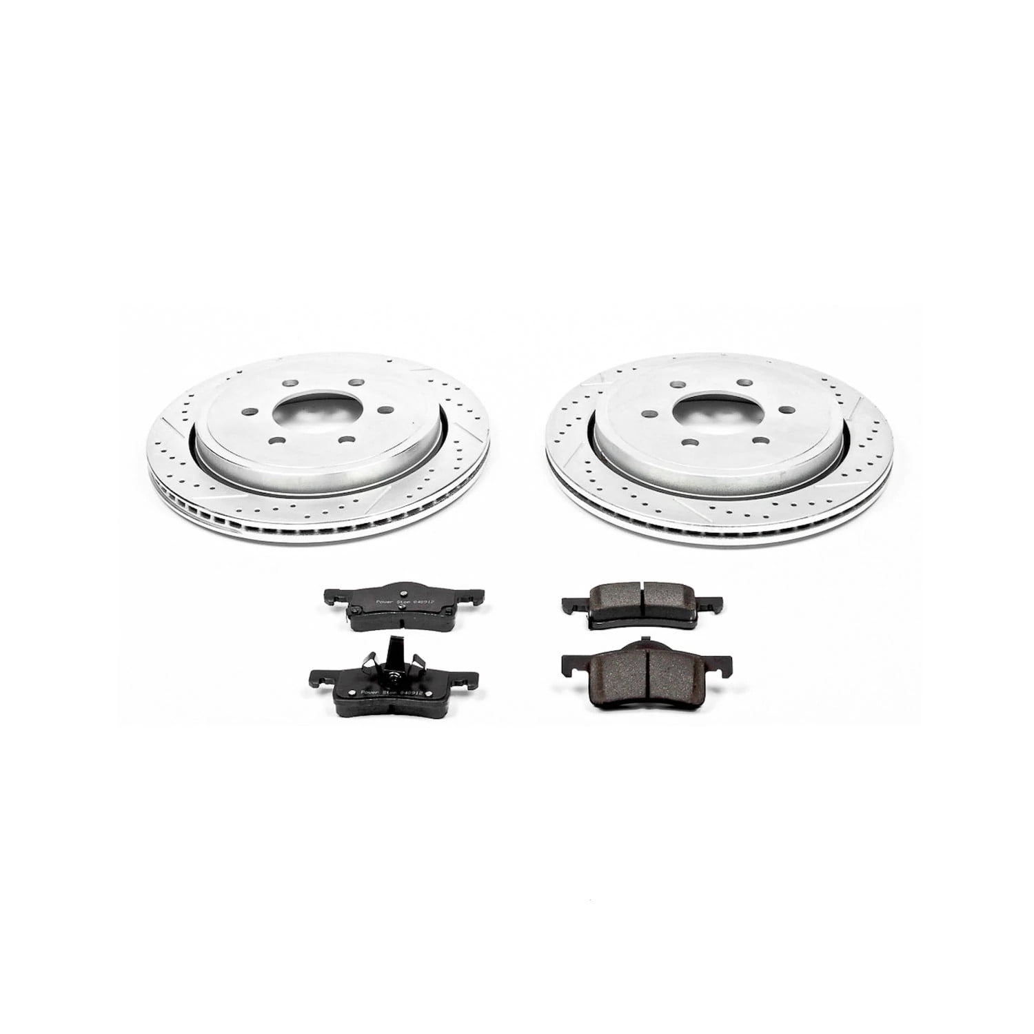 PowerStop Rear Z23 Evolution Sport Carbon-Fiber Ceramic Brake Pad and Drilled & Slotted Rotor Kit Fits: FORD LINCOLN Select Models K1935