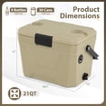 thumbnail image 3 of Costway Glacière Portative Isolée de 21 QT, Coffre à Glace à Coque Rigide avec 2 Porte-Gobelets Beige, 3 of 10