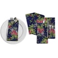 thumbnail image 6 of "S4Sassy Blue Leaves & Peony Floral Printed Dinning Tableware Fabric Cocktail Napkin Set 20 x 20""(Pack of 6)", 6 of 8