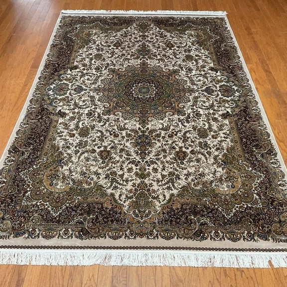 Turkish Tabriz Design Silk Rug - 6'7 x 9'10