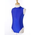 thumbnail image 2 of Alvivi Kids Girls Ballet Dance Leotard Mock Neck Cutout Back Gymnastics Jumpsuit 5-14 Blue 5-6, 2 of 7