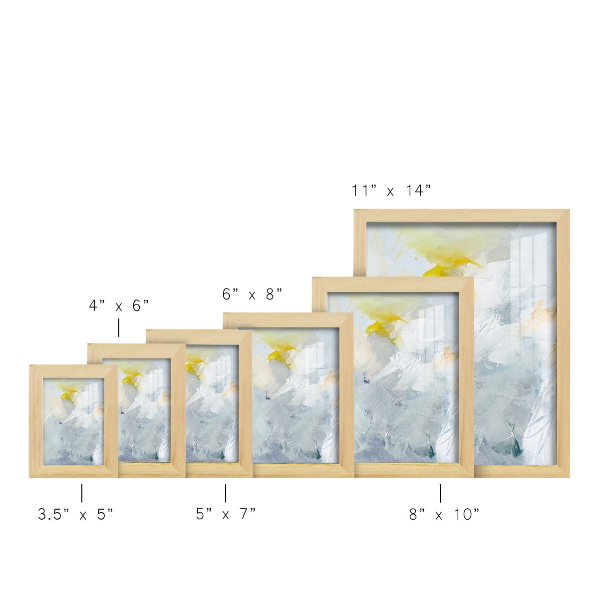 Canary and Sky II - Framed Print w/glass - Natural Wood