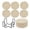 A001- A, variant on Round Woven Cotton Coasters, Heat Resistant Non-Slip Pads Set Of 6 With 1Pcs Metal Stand For Dining Table Drinks
