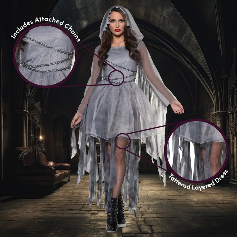 grey dress character Ghostly Spirit As Shown / L by CostumeBoom