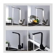 thumbnail image 3 of Square Kitchen Faucet 360 Degree Rotating Stainless Steel Sink Tap Swivel Spout Cold Hot Mixer, 3 of 8